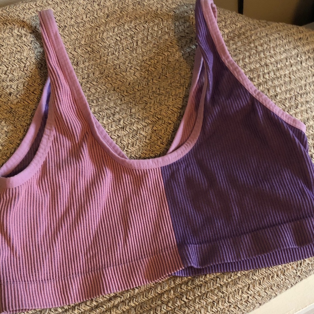 Colsie Two-Tone Purple Sports Bra